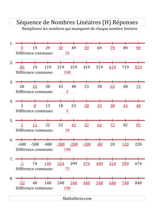 Séquence Personnalisée de Nombres Linéaires Croissants (Maximum 100) (H) page 2