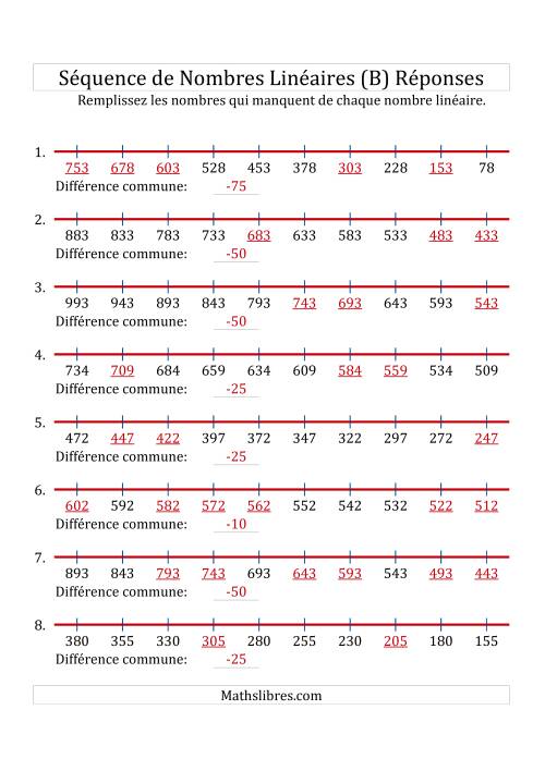 Séquence Personnalisée de Nombres Linéaires Décroissants (Maximum 1 000) (B) page 2