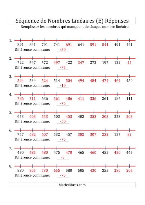 Séquence Personnalisée de Nombres Linéaires Décroissants (Maximum 1 000) (E) page 2