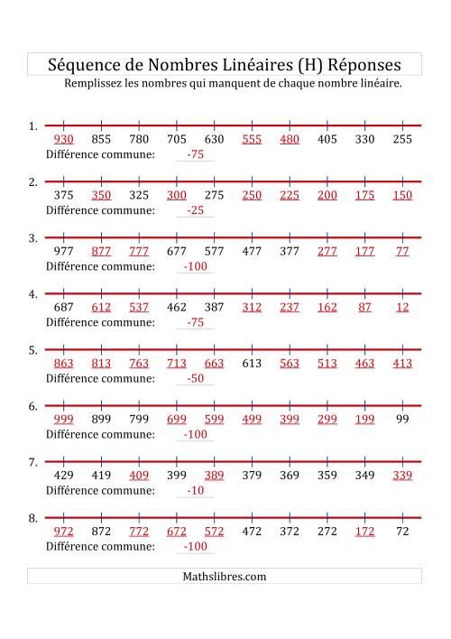 Séquence Personnalisée de Nombres Linéaires Décroissants (Maximum 1 000) (H) page 2