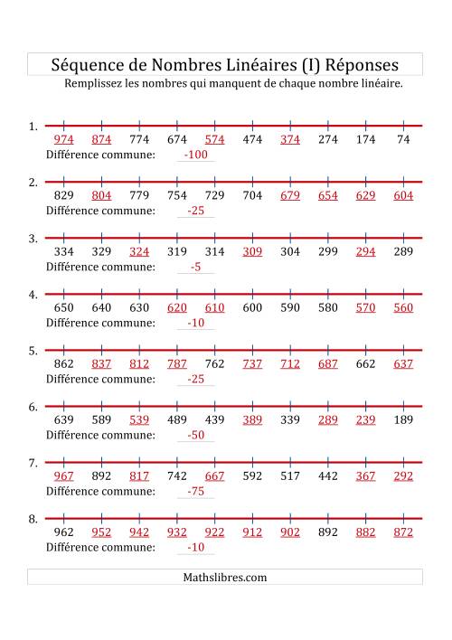 Séquence Personnalisée de Nombres Linéaires Décroissants (Maximum 1 000) (I) page 2
