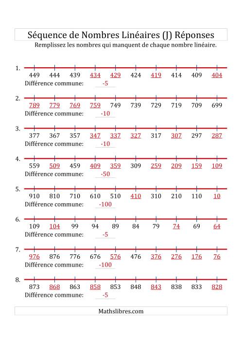 Séquence Personnalisée de Nombres Linéaires Décroissants (Maximum 1 000) (J) page 2