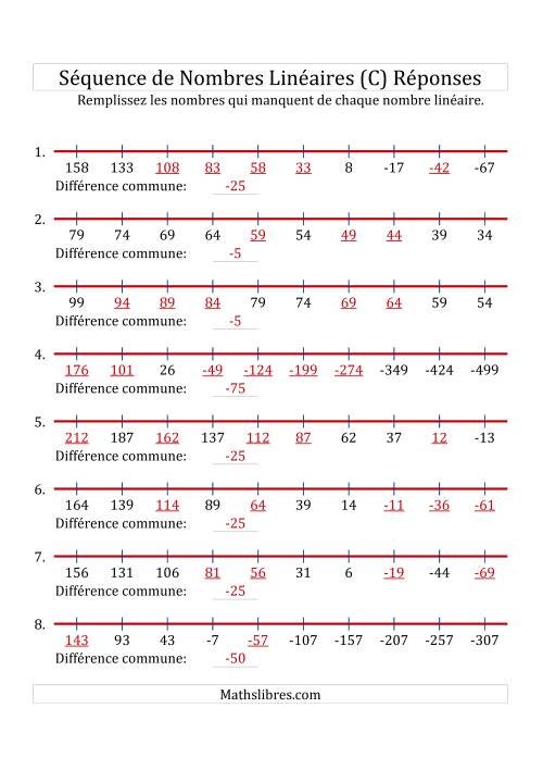 Séquence Personnalisée de Nombres Linéaires Décroissants (Maximum 100) (C) page 2