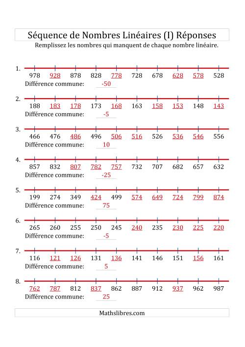 Séquence Personnalisée de Nombres Linéaires Croissants & Décroissants (De 100 à 1 000) (I) page 2
