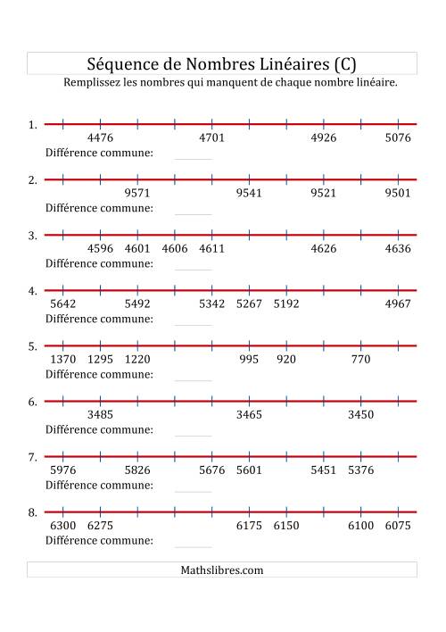 Séquence Personnalisée de Nombres Linéaires Croissants & Décroissants (Maximum 10 000) (C)