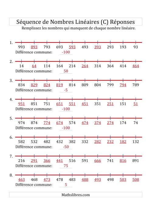 Séquence Personnalisée de Nombres Linéaires Croissants & Décroissants (Maximum 1 000) (C) page 2