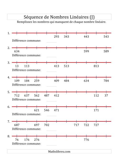 Séquence Personnalisée de Nombres Linéaires Croissants & Décroissants (Maximum 1 000) (J)