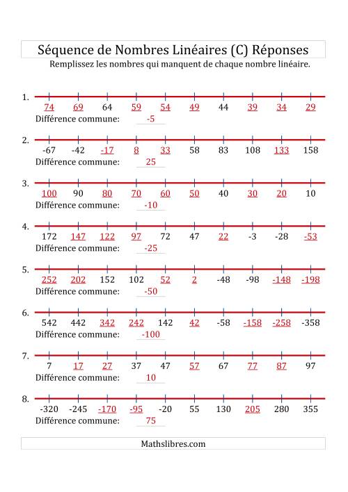Séquence Personnalisée de Nombres Linéaires Croissants & Décroissants (Maximum 100) (C) page 2