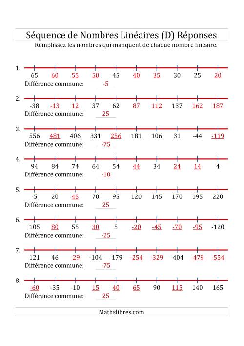 Séquence Personnalisée de Nombres Linéaires Croissants & Décroissants (Maximum 100) (D) page 2