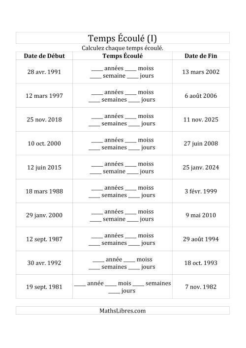 Calculez le Temps Écoulé Entre Deux Dates en Jours, Semaines, Mois & Années (I)