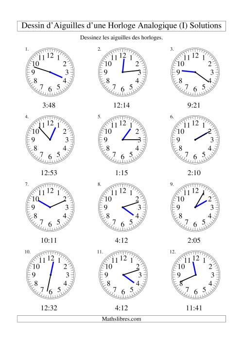 Dessin d'Aiguiles sur Une Horloge Analogique avec 1 Minute d'Intervalle (I) page 2
