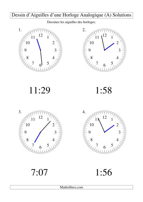 Dessin d'Aiguiles sur Une Horloge Analogique avec 1 Minute d'Intervalle (Grand Format) (Grand Format) page 2