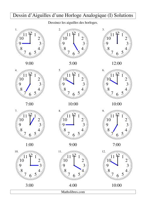 Dessin d'Aiguiles sur Une Horloge Analogique avec 60 Minutes d'Intervalle (I) page 2