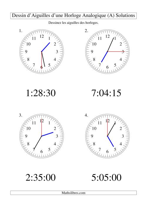Dessin d'Aiguiles sur Une Horloge Analogique avec 15 Secondes d'Intervalle (Grand Format) (Grand Format) page 2
