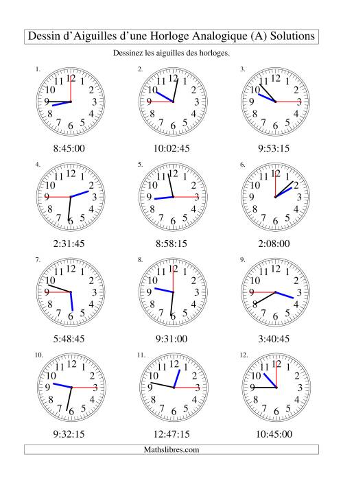 Dessin d'Aiguiles sur Une Horloge Analogique avec 15 Secondes d'Intervalle (Tout) page 2