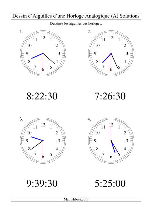Dessin d'Aiguiles sur Une Horloge Analogique avec 30 Secondes d'Intervalle (Grand Format) (Grand Format) page 2