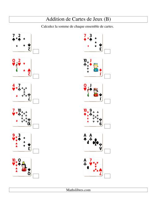 Addition de deux cartes de jeu (B)