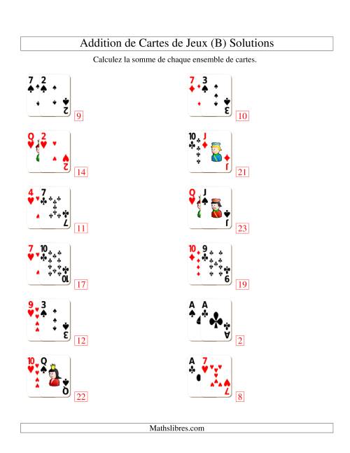 Addition de deux cartes de jeu (B) page 2
