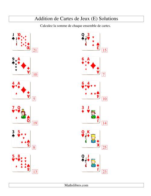 Addition de deux cartes de jeu (E) page 2
