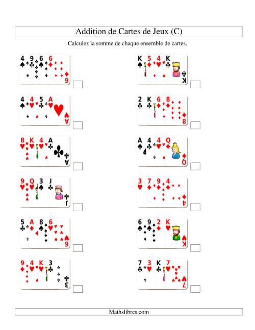 Addition de quatre cartes de jeu (C)