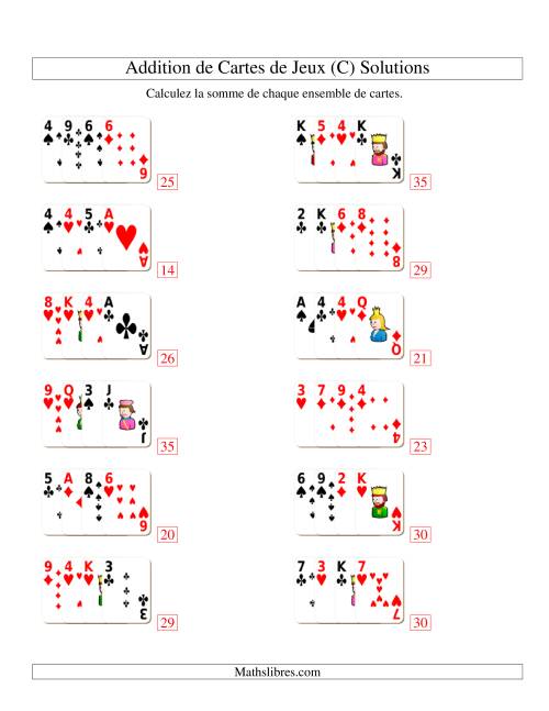 Addition de quatre cartes de jeu (C) page 2