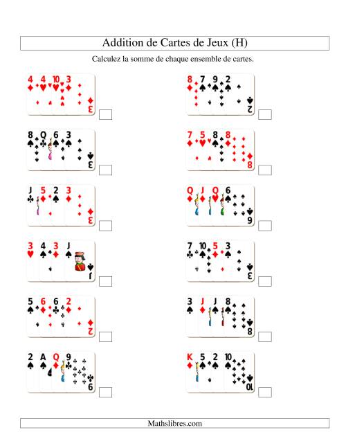 Addition de quatre cartes de jeu (H)