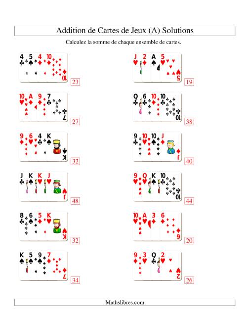 Addition de quatre cartes de jeu (Tout) page 2
