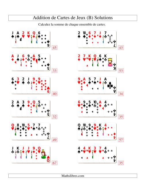 Addition de six cartes de jeu (B) page 2