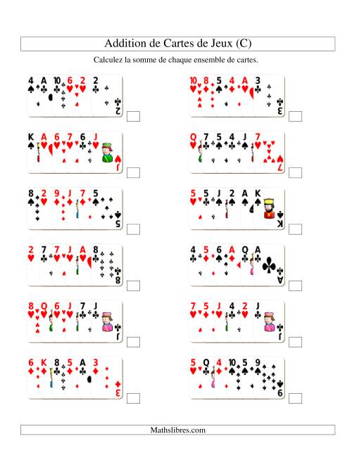 Addition de six cartes de jeu (C)