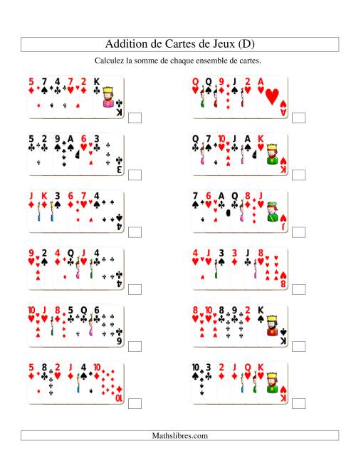 Addition de six cartes de jeu (D)