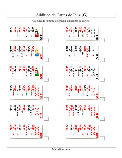 Addition de six cartes de jeu (G)