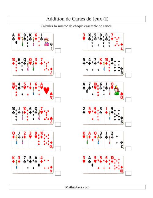Addition de six cartes de jeu (I)