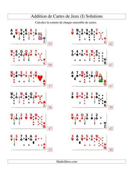 Addition de six cartes de jeu (I) page 2