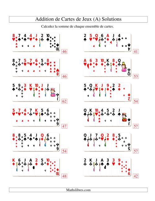 Addition de sept cartes de jeu (A) page 2
