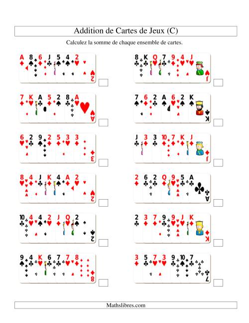 Addition de sept cartes de jeu (C)