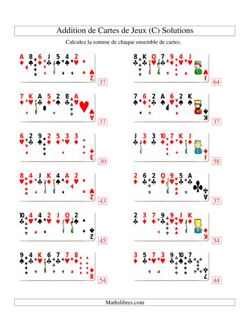 Addition de sept cartes de jeu (C) page 2