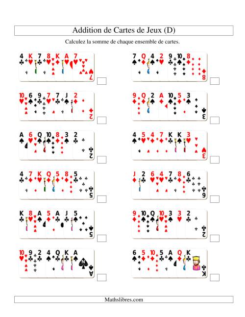 Addition de sept cartes de jeu (D)
