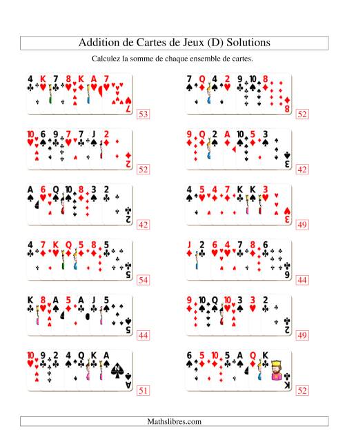 Addition de sept cartes de jeu (D) page 2