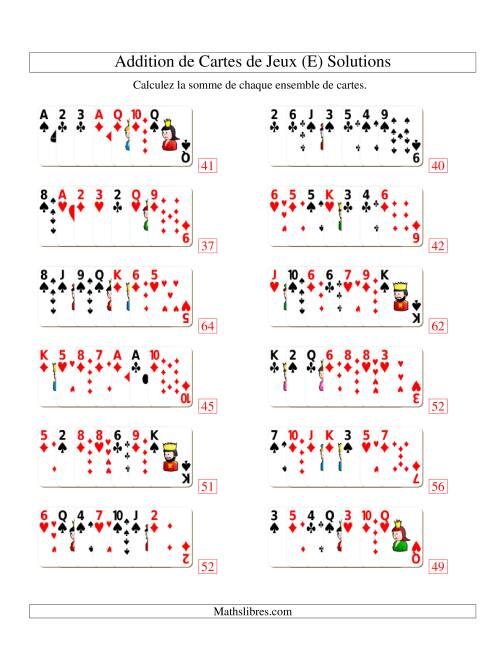 Addition de sept cartes de jeu (E) page 2