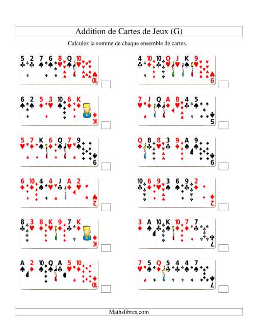 Addition de sept cartes de jeu (G)