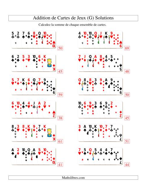 Addition de sept cartes de jeu (G) page 2
