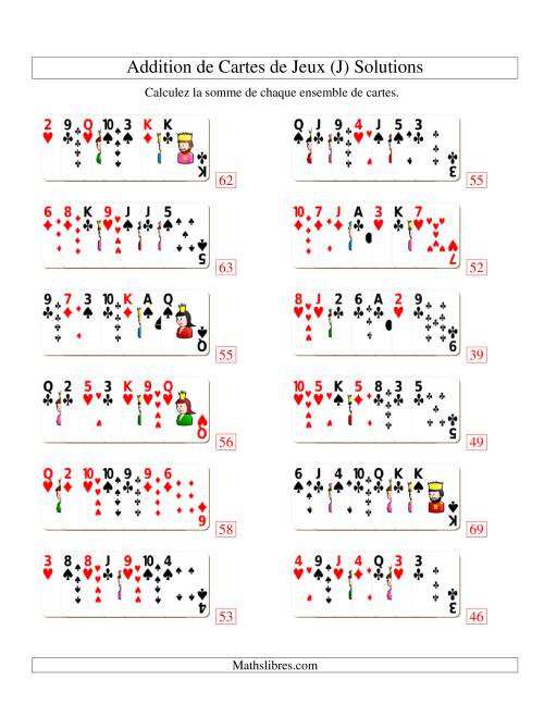 Addition de sept cartes de jeu (J) page 2