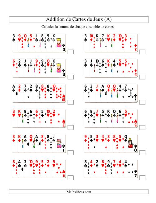 Addition de huit cartes de jeu (A)