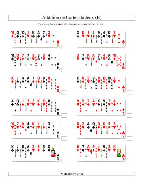 Addition de huit cartes de jeu (B)