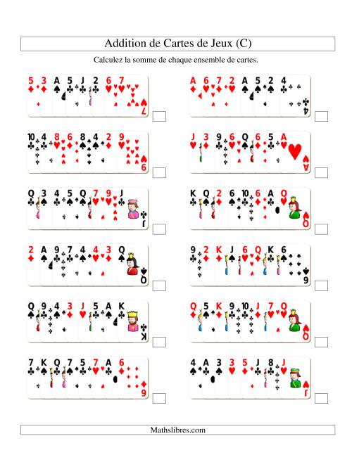 Addition de huit cartes de jeu (C)