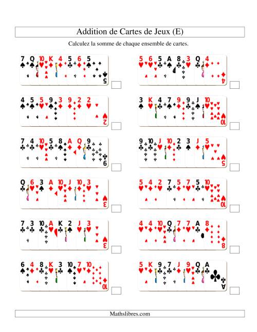 Addition de huit cartes de jeu (E)