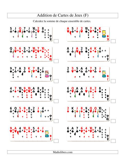 Addition de huit cartes de jeu (F)
