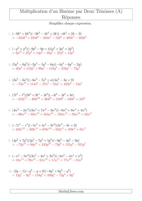 Multiplication d’un Binôme par Deux Trinômes (A) page 2