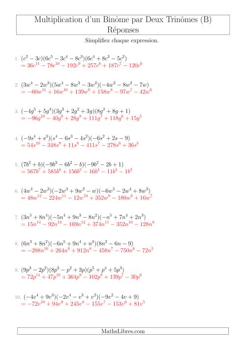 Multiplication d’un Binôme par Deux Trinômes (B) page 2