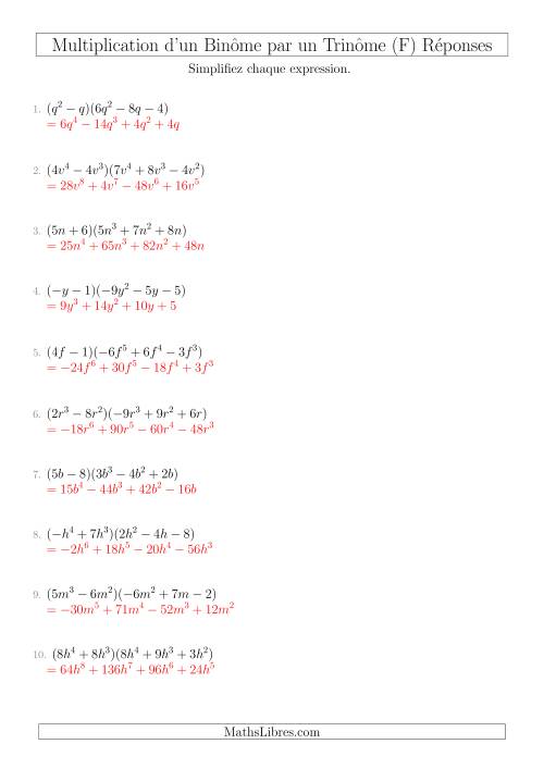 Multiplication d’un Binôme par un Trinôme (F) page 2